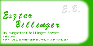 eszter billinger business card